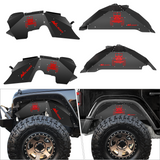Front & Rear Inner Fender Liners Wheel Cover Fit for 2007 2008 2009 2010 2011 2012 2013 2014 2015 2016 2017 2018 Wrangler JK JKU 4WD (4-Door/2-Door)