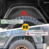 Front & Rear Inner Fender Liners Wheel Cover Fit for 2007 2008 2009 2010 2011 2012 2013 2014 2015 2016 2017 2018 Wrangler JK JKU 4WD (4-Door/2-Door)