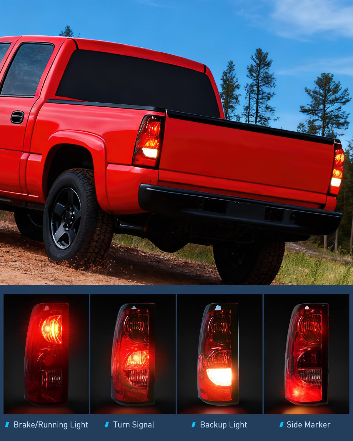 2003 2004 2005 2006 Chevy Silverado 1500 1500HD 2500 2500HD 3500 2007 Chevy Silverado 1500 2500 3500 Classic OE Style Chrome Housing Amber Reflector Headlight Taillight Assembly