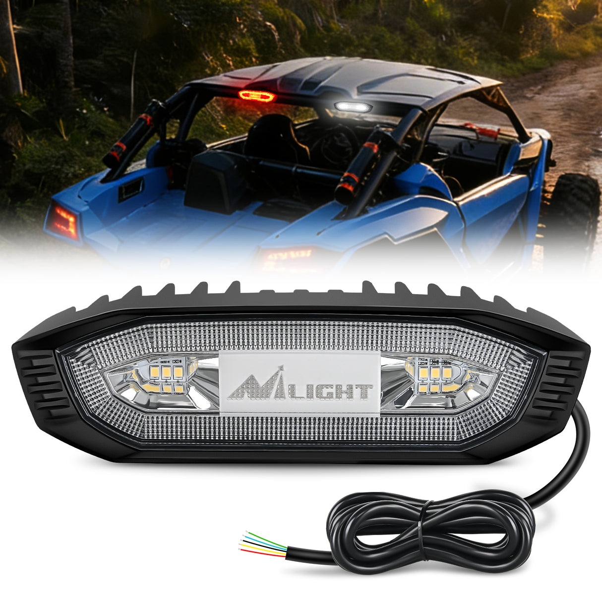LED Work Light LED Chase Brake Light Universal 1.75in-2.0in Roll Bar Mount