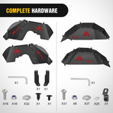 Front & Rear Inner Fender Liners Wheel Cover Fit for Wrangler JL JLU2018 2019 2020 2021 2022 2023 2024 2025 (4-Door/2-Door) Unlimited Bolt-on Style Fender Flares Splash Guards