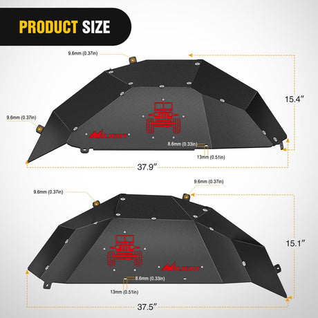 Accessories Rear Inner Fender Liners Steel Wheel Cover Fit for 2018 2019 2020 2021 2022 2023 2024 2025 Wrangler JL JLU 4 Doors 2 Doors Unlimited Bolt-on Style Fender Flares Splash Guards