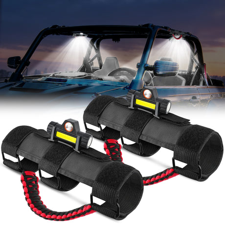 LED Work Light Dome Light Spot Flood Combo Universal 1.75in-2.0in Roll Bar Mount