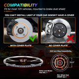 15.5 Inch LED Wheel Ring Lights Single Row RGB APP Remote Control 4Pcs
