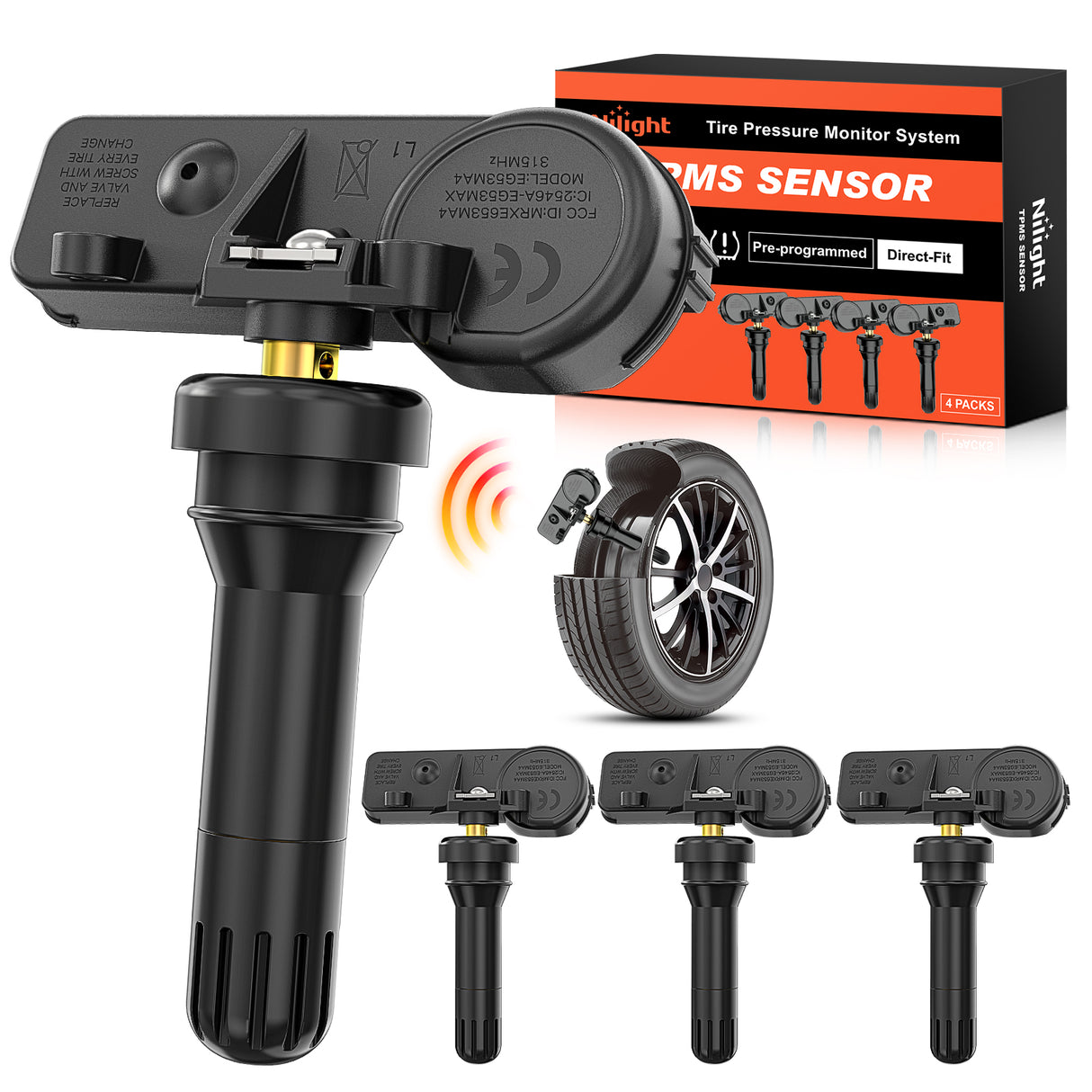 Nilight TPMS Sensor Compatible with 2009 2011 2012 2013 2014 2015 Ford F150 Fusion Mustang 2011-2020 Focus Explorer Lincoln MKS MKT MKX Navigator 315Mhz Tire Pressure Sensors