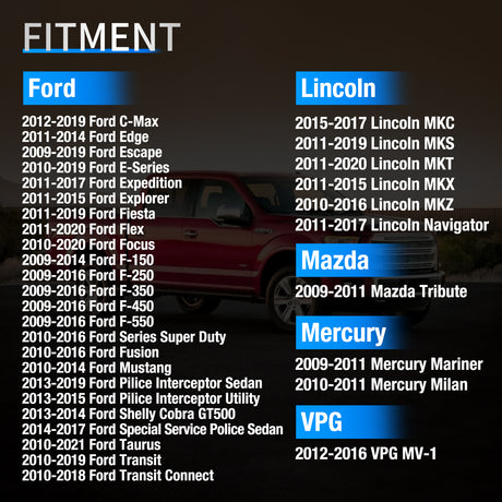 Nilight TPMS Sensor Compatible with 2009 2011 2012 2013 2014 2015 Ford F150 Fusion Mustang 2011-2020 Focus Explorer Lincoln MKS MKT MKX Navigator 315Mhz Tire Pressure Sensors