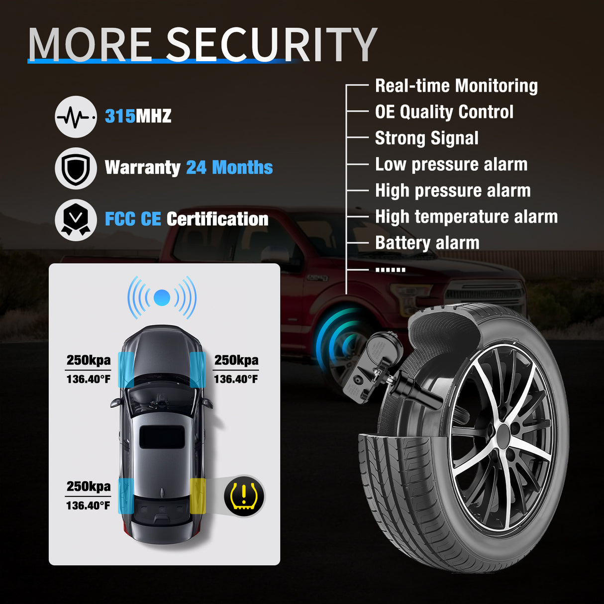 Nilight TPMS Sensor Compatible with 2009 2011 2012 2013 2014 2015 Ford F150 Fusion Mustang 2011-2020 Focus Explorer Lincoln MKS MKT MKX Navigator 315Mhz Tire Pressure Sensors