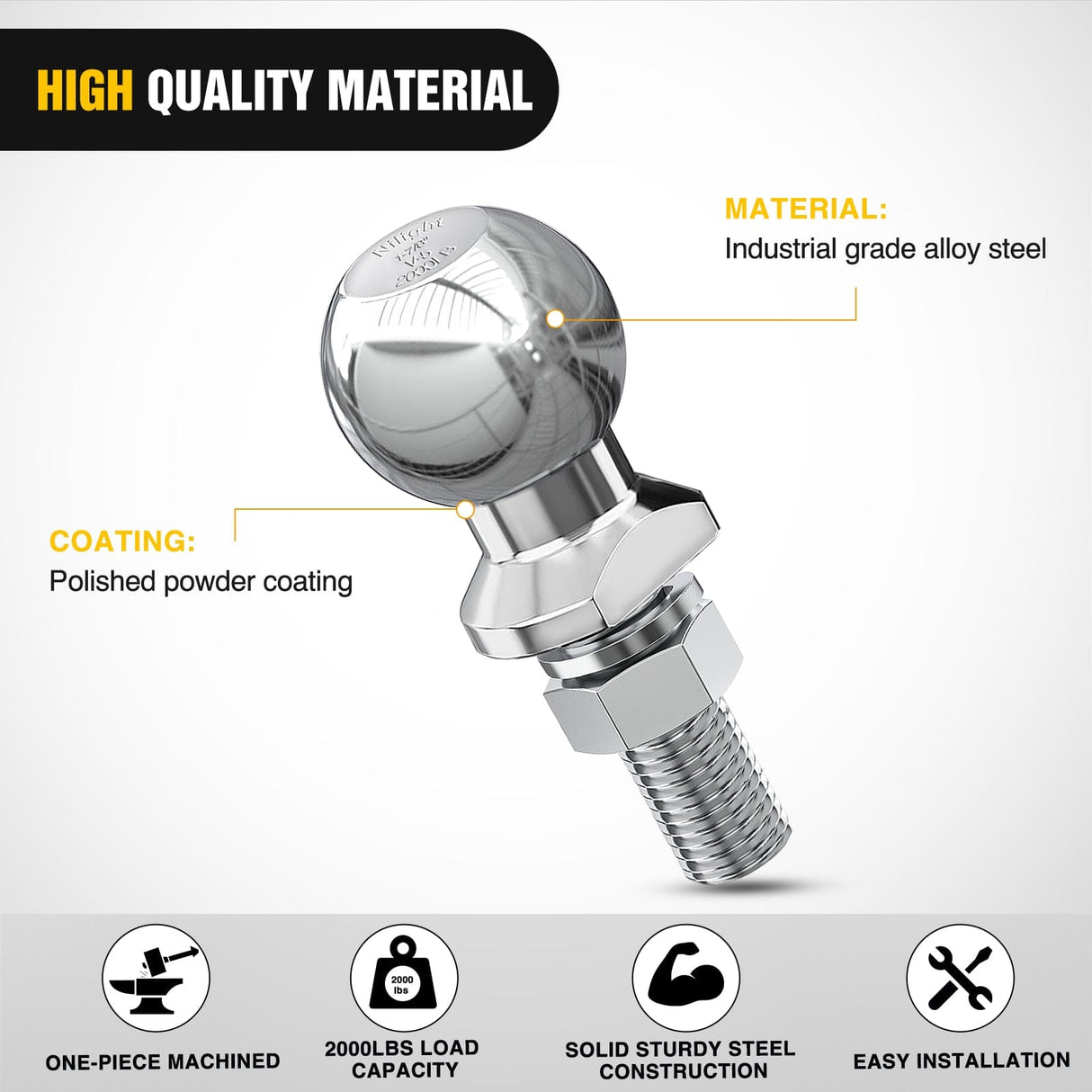 1-7/8Inch Diameter Chrome Trailer Hitch Ball