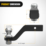 Nilight Forged Trailer Hitch Mount with 2-5/16-Inch Ball Fits 2 Inch Receiver Square 5/8Inch Hitch Pin Clip 15000 lbs 4Inch Drop, 1-1/4Inch Hole, Gloss Black Powder Coat, 2 Years Warranty