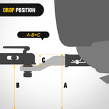 Forged Trailer Hitch Mount with 2-5/16-Inch Ball Fits 2 Inch Receiver Square 5/8Inch Hitch Pin Clip 15000 lbs 2Inch Drop, 1-1/4Inch Hole, Gloss Black Powder Coat, 2 Years Warranty