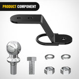 Nilight ATV/UTV Three-Way Hitch with 2 Inch Ball 3500lbs 3 Trailer Hitch Ball Mount Lawn Mover Hitch ATV UTV Trailer Hitch Adapter 3Inch Drop/Rise 3 Mounting Options