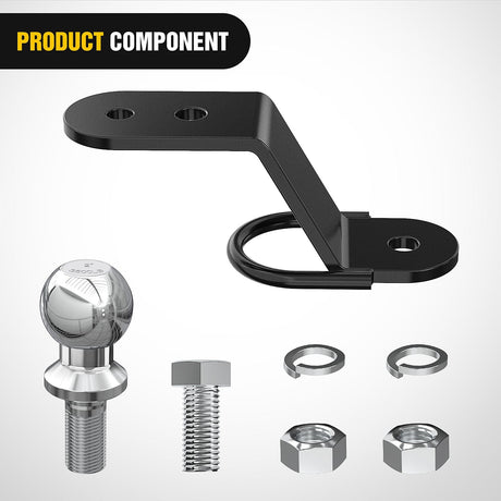 Nilight ATV/UTV Three-Way Hitch with 2 Inch Ball 3500lbs 3 Trailer Hitch Ball Mount Lawn Mover Hitch ATV UTV Trailer Hitch Adapter 3Inch Drop/Rise 3 Mounting Options