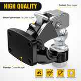 Nilight Pintle Hook Trailer Hitches Receiver Hook Combination 2-5/16” Hitch Ball with Mounting Kit, 14000LBS Black Bolt On Adjustable Powder-Coated