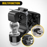 Nilight Pintle Hook Trailer Hitches Receiver Hook Combination 2-5/16” Hitch Ball with Mounting Kit, 14000LBS Black Bolt On Adjustable Powder-Coated