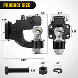 Nilight Pintle Hook Trailer Hitches Receiver Hook Combination 2Inch Hitch Ball with Mounting Kit, 12000LBS Black Bolt On Adjustable Powder-Coated