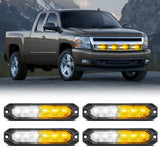 led strobe light 6LED Amber White Surface Mount Flashing Emergency Strobe lights 4 PCS