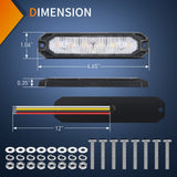 led strobe light 6LED Amber White Surface Mount Flashing Emergency Strobe lights 4 PCS