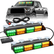 32LED Amber Green Emergency Dash Strobe Lights with Controller Suction Cups Nilight