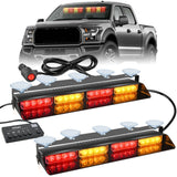 led strobe light 32LED Amber Red Emergency Dash Strobe Lights with Controller Suction Cups