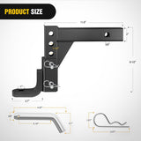 Trailer Hitch 8-Position Adjustable Trailer Hitch Ball Mount Fits 2In Receiver 5/8in Pin Lock 7500 lbs 9-1/2in Drop 8-1/4in Rise 1in Hole Hitch