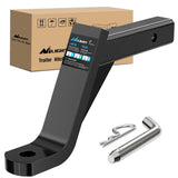 Nilight Trailer Hitch Ball Mount with 5/8Inch Hitch Pin Clip Fits 2 Inch Receiver Square 7500 lbs 8Inch Drop 7Inch Rise 1Inch Hole Gloss Black Powder Coast