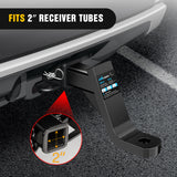 Nilight Trailer Hitch Ball Mount with 5/8Inch Hitch Pin Clip Fits 2 Inch Receiver Square 7500 lbs 8Inch Drop 7Inch Rise 1Inch Hole Gloss Black Powder Coast