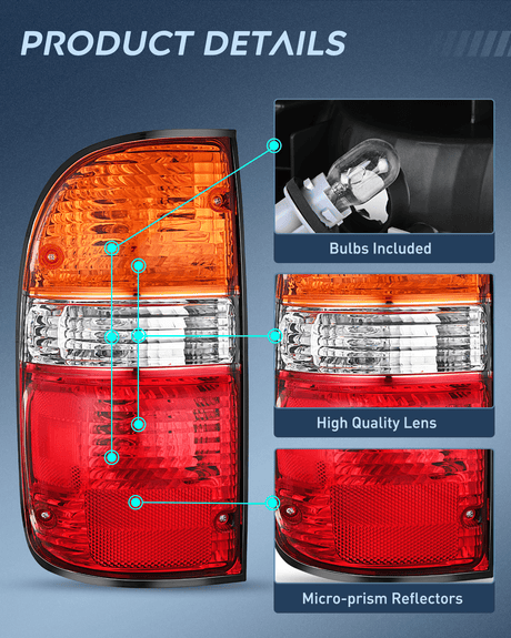 Taillight Assembly 2001 2002 2003 2004 Toyota Tacoma Taillight Assembly Rear Lamp Replacement OE Style Driver Side and Passenger Side