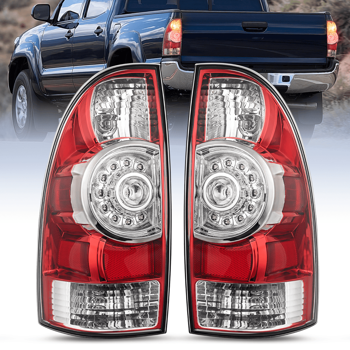 2005-2015 Toyota Tacoma Rear Lamp Replacement Taillight Assembly LED Lens Driver Side and Passenger Side