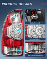 2005-2015 Toyota Tacoma Rear Lamp Replacement Taillight Assembly LED Lens Driver Side and Passenger Side