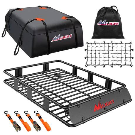 64 x 39 x 6 Inch Universal Roof Rack Cargo Basket Kit Nilight