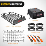 64 x 39 x 6 Inch Universal Roof Rack Cargo Basket Kit Nilight