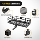 Cargo Carrier 60 x 24 x 14.4 Inch Hitch Cargo Carrier with Hitch Stabilizer