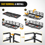 Cargo Carrier 60 x 24 x 14.4 Inch Hitch Cargo Carrier with Hitch Stabilizer