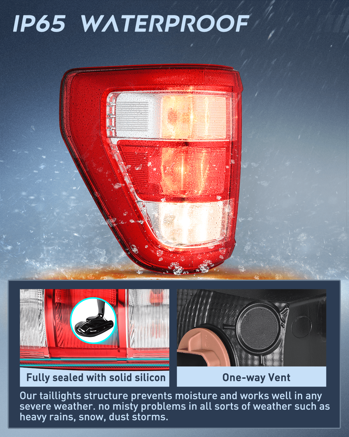 Nilight Taillight Assembly Compatible with 2021 2022 2023 Ford F150 XL Non Blind Spot Tail Light Model Rear Lamp Replacement OE Style halogen bulbs Driver Side