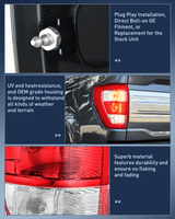 Nilight Taillight Assembly Compatible with 2021 2022 2023 Ford F150 XL Non Blind Spot Tail Light Model Rear Lamp Replacement OE Style halogen bulbs Driver Side