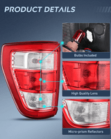 Nilight Taillight Assembly Compatible with 2021 2022 2023 Ford F150 XL Non Blind Spot Tail Light Model Rear Lamp Replacement OE Style halogen bulbs Driver Side