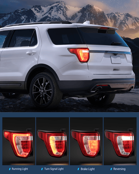 Nilight Taillight Assembly Compatible with 2016 2017 2018 2019 Ford Explorer Rear Lamp Replacement OE Style LED and halogen bulbs Driver Side Passenger