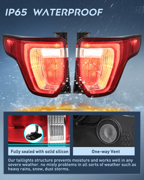 Nilight Taillight Assembly Compatible with 2016 2017 2018 2019 Ford Explorer Rear Lamp Replacement OE Style LED and halogen bulbs Driver Side Passenger
