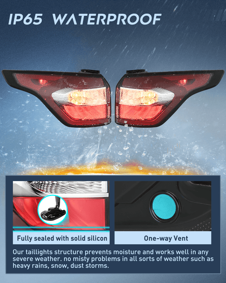 Nilight Taillight Assembly Compatible with 2017 2018 2019 Ford Escape Kuga Outer Rear Lamp Replacement OE Style LED and halogen bulbs Driver Side Passenger