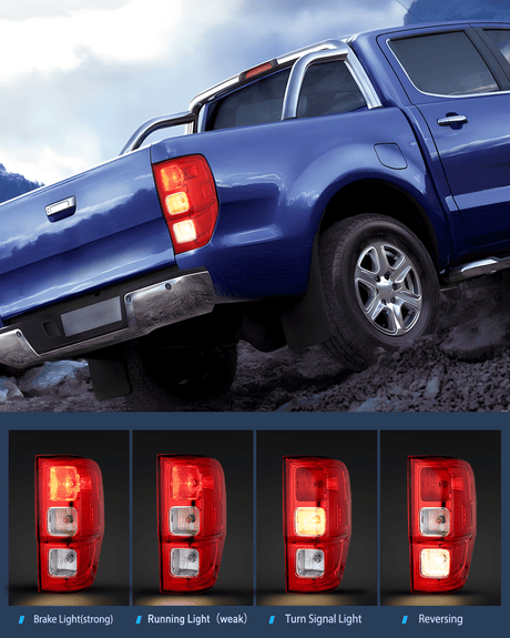 Taillight Assembly Compatible with 2019-2023 Ford Ranger XL Rear Lamp Replacement OE Style with LED and halogen bulbs Passenger Side Nilight