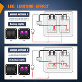 Rocker Switch 2Gang Aluminum 5Pin ON/Off Rocker Switch Panel Purple