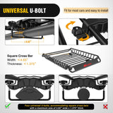 51 x 36 x 5 Inch Universal Roof Rack Cargo Basket Kit with Cargo Bag Net Ratchet Straps