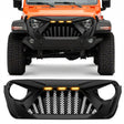 Front Bumper Grill Cover Front Bumper Grill Cover for 2018 2019 2020 2021 2022 2023 2024 2025 Wrangler JL and Gladiator JT with LED Amber Lights Matte Black
