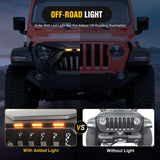 Front Bumper Grill Cover Front Bumper Grill Cover for 2018 2019 2020 2021 2022 2023 2024 2025 Wrangler JL and Gladiator JT with LED Amber Lights Matte Black