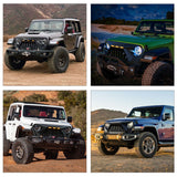 Front Bumper Grill Cover Front Bumper Grill Cover for 2018 2019 2020 2021 2022 2023 2024 2025 Wrangler JL and Gladiator JT with LED Amber Lights Matte Black