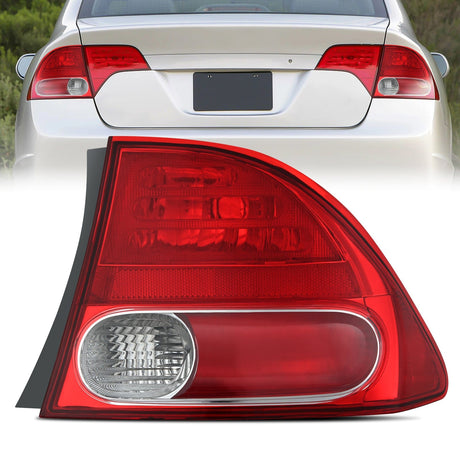 Nilight Taillight Assembly Compatible with 2006 2007 2008 Honda Civic Sedan Hybrid DX EX GX LX 4 Door Rear Lamp Replacement OE Style Passenger Side