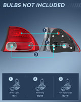 Nilight Taillight Assembly Compatible with 2006 2007 2008 Honda Civic Sedan Hybrid DX EX GX LX 4 Door Rear Lamp Replacement OE Style Passenger Side