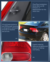Nilight Taillight Assembly Compatible with 2006 2007 2008 Honda Civic Sedan Hybrid DX EX GX LX 4 Door Rear Lamp Replacement OE Style Passenger Side