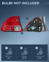 Nilight Taillight Assembly Compatible with 2006 2007 2008 Honda Civic Sedan Hybrid DX EX GX LX 4 Door Rear Lamp Replacement OE Style Driver Side
