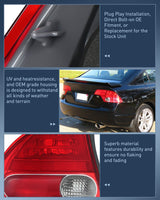 Nilight Taillight Assembly Compatible with 2006 2007 2008 Honda Civic Sedan Hybrid DX EX GX LX 4 Door Rear Lamp Replacement OE Style Driver Side